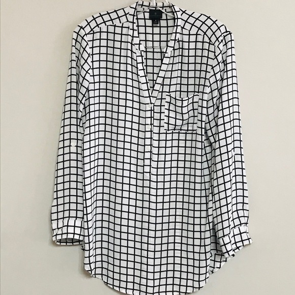Worthington WHITE & BLACK GEORGETTE BLOUSE - Picture 1 of 7